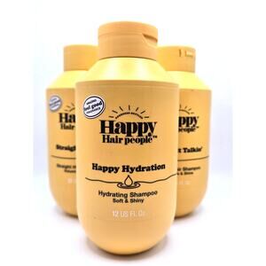 NEW Happy Hair People Happy Hydration Hydrating Shampoo 12 fl oz Lot Of 3